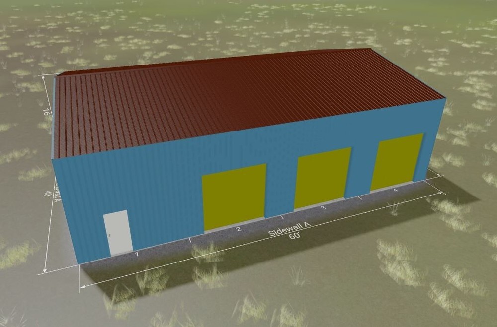 Steel Framed 40 x 60 x 16 Shop Kit, Warehouse Kit ON SALE NOW !!!