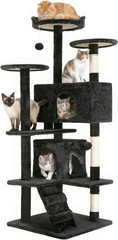 54″ Cat Tree Tower Dark Gray Sturdy, Easy to Assemble, for Kittens & Adult Cats