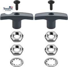 2 PCS Plastics RV Waste Valve Handle Kits, with 4 Nuts 2 Screws 2 Gaskets, Repla