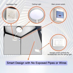 2-Stall Outdoor Portable Restroom Cabin Dual Toilet with Sink, Light & Vent Fan