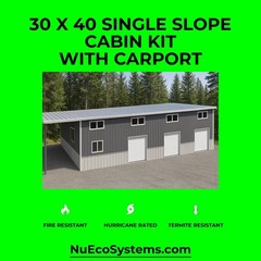 U.S. Made Fire Resistant 26 X 34 Cabin, Barndominium or Steel Home Kit
