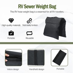 HOLEPU RV Sewer Weight Bag, Rv Hose Support Device For Black