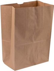 Large Paper Grocery Bags, 12X7X17 Kraft Brown Heavy Duty Barrel Sack 57 Lbs ,Gro