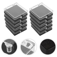10 Pcs Plastic Pin Storage Case Brooch Display Boxes Collection Holder Lapel