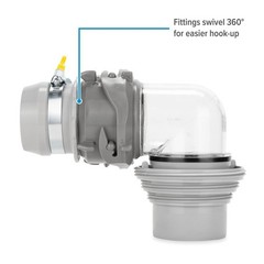 RV Sewer Hose Adapter 4-in-1 Elbow Kit Easy Slip Universal Fit Dump Station New