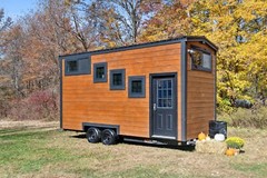tiny home on wheels , double axel 20 foot steel framing trailor mounted