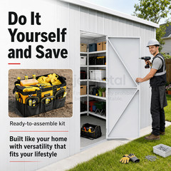 33FT x 25FT Metal Garage Barn – Reinforced Steel Structure with Dual Doors
