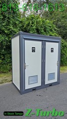 New Double 2 Stall Restroom Portable Toilet Sink Bathroom Job Site Events HD