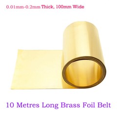 10m Long Brass Foil Belt Metal Sheet Plate Model Making 0.01mm-0.2mm Thick