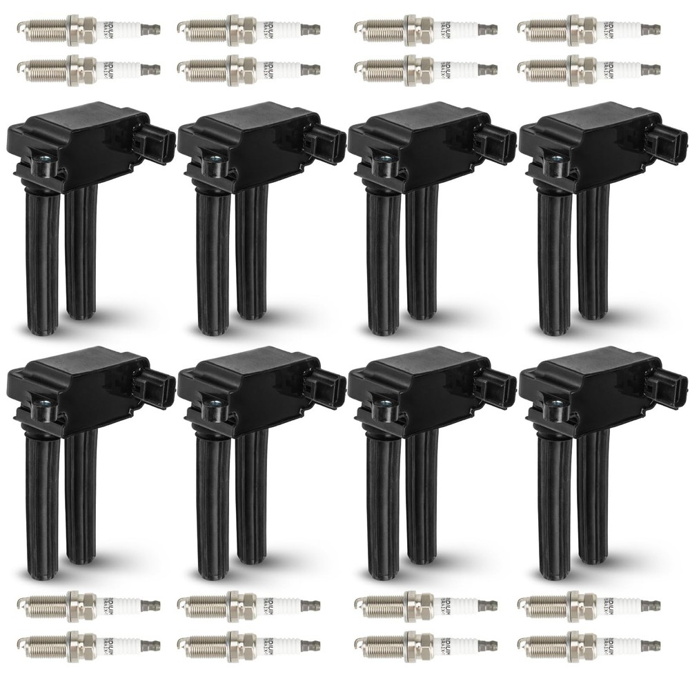 8PCS Ignition Coil Pack with 16PCS Iridium Spark Plug Compatible with Chrysle…