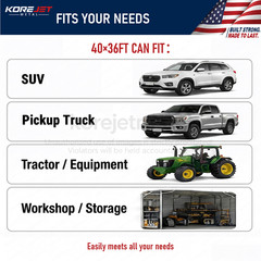 40 x 36FT Shipping Container Roof Kit Heavy Duty Steel Shelter with Roller Door