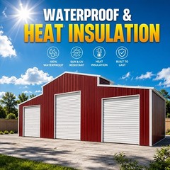 42x30x15′ Metal Car Garage Outdoor Storage Shed Galvanized Steel Barn USA Stock