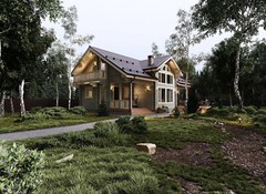 PREFAB LOG CABIN HOME KIT NATURAL WOOD 219 m² / 2357.3 ft – DISCOUNT CARD 3% off