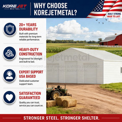 39x39FT White Heavy Duty Metal Barn Steel Building 3 Rolling Doors Korejetmetal