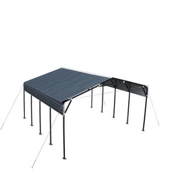 Galvanized Steel Carport 20’x20′, 10′ Open Sidewalls