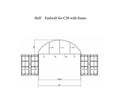 Container Shelter Parts, Half Panel for W20′ Container Shelters 11 oz PE Panel