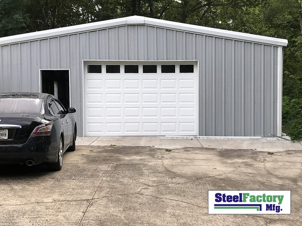 Steel Factory Mfg 24x24x8 Galvanized Steel Metal Storage Garage Building Kit
