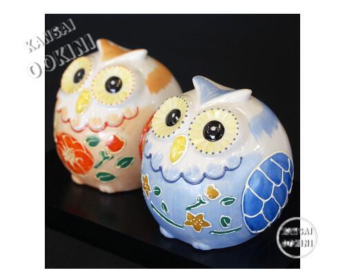 Couple OWL Deko-Mori Japanese Kutani ceramic