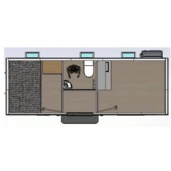 7x20ft Portable Office w/ Bedroom Toilet Shower Steel frame Lockable Entry Door