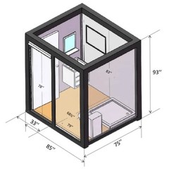 Bastone Private Toilet Stalls w/ Sink &Showers Mobile Toilet Portable Restrooms