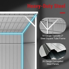25’x12′ Heavy Duty Metal Storage Shelter Industrial Equipment Warehouse Shed