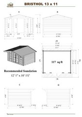 Bristhol 13×11 garden shed – natural wood prefab shed kit