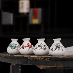 Retro Chinese Style Mini Ceramic Vase Home Ornament DIY Flower Vase Crafts Gifts