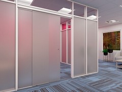 CGP Single-Slide Door System, Glass Aluminum 3-Wall 9’x6’x6’x8′, Clear Anodized