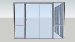 CGP Single-Slide Door System, Glass Aluminum 2-Wall 11’x8’x8′, Clear Anodized
