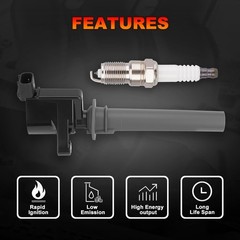 DG500 Set of 6 Ignition Coil Pack and Iridium Spark Plug Compatible with Ford…