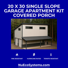 ADU KIT 30′ x 24′ x 19′ Tall Lightweight Galvanized Steel Garage & Apartment