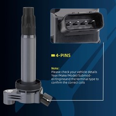 Set for 4 Ignition Coils Pack UF506 and Iridium Spark Plug 7092 compatible wi…