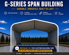 20x48x16 Engineered Steel Building Kit | DuroSPAN Clear-Span Arch Open DIY Ends