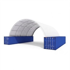 40’x40′ 22oz PVC Shipping Container Canopy Storage Shed Roof Shelter Dual Truss
