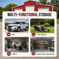 42x30x15′ Metal Car Garage Outdoor Storage Shed Galvanized Steel Barn USA Stock