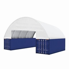 60x40x15′ Container Shelter Canopy | 22OZ PVC Double Truss | Industrial Tent