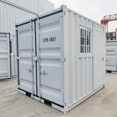 9ft Portable Storage Conex Box Container w/Lockbox & Windows | Office Workshop