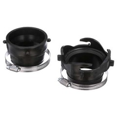 RV Sewer Hose Twist Connect Kit – Fits 3-inch Sewer Hoses – Black, Polymer