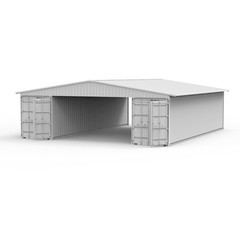 40’x36′ Shipping Container Roof Kit Heavy Duty Steel Shelter No Containers KJ