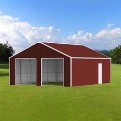 33x25ft Double Garage Steel Barn Shed Heavy Duty Galvanized Steel Storage Shed