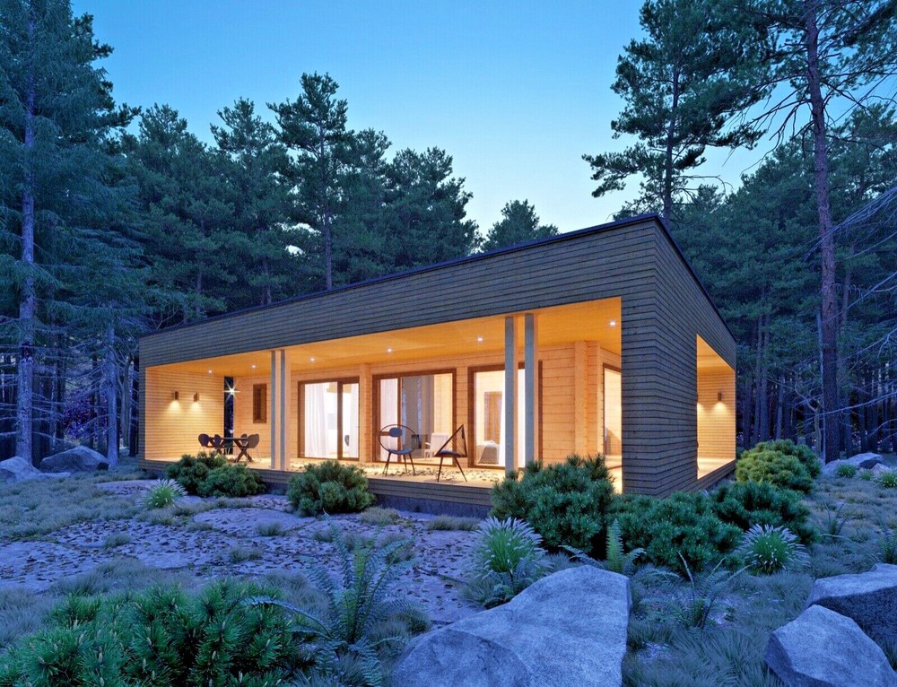 LOG HOUSE KIT #104 MAX ECO FRIENDLY WOOD PREFAB DIY BUILDING CABIN HOME MODULAR