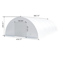 82x40x20FT Large Outdoor Equipment Shelter w/ Galvanized Steel Frame & PVC Cover