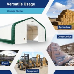 W20xL33xH16 Heavy Duty Storage Shelter Double Truss 22oz PVC Canvas Barn Storage