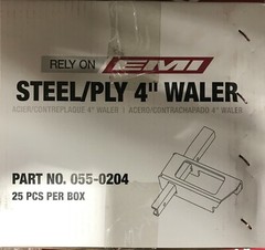 EMI Steel / Plywood 4″ Waler Bracket, 055-0204 FULL BOX OF 25