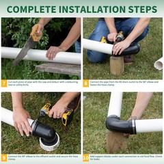 Ustinian RV and Camper Sewer Waste Plumbing 18.31″L x 12.17″W, Black