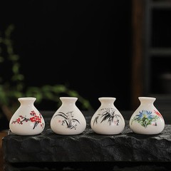 Retro Chinese Style Mini Ceramic Vase Home Ornament DIY Flower Vase Crafts Gifts