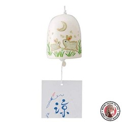 NEW Seto Pottery Sha Luminous Wind Chime Round (Large) Rabbit S24-734