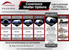 20’x40′ (15 oz PVC) Upgraded Shipping CONTAINER MOUNTED Fabric canvas Shelter