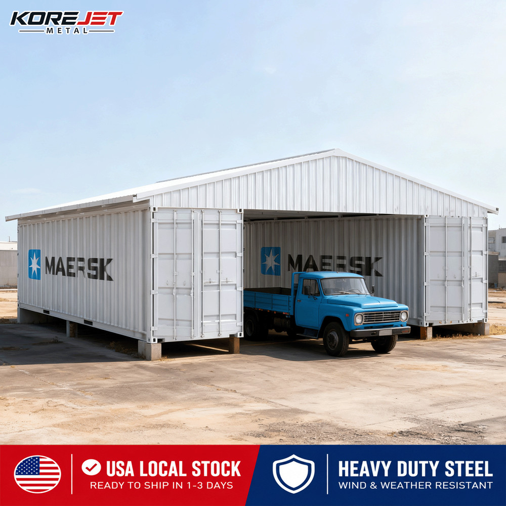 40’x36′ Shipping Container Roof Kit Heavy Duty Steel Shelter No Containers KJ