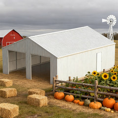 33′ x 25′ x 14′ Outdoor Storage Shed Reinforced Steel Structure Barn Car Garage